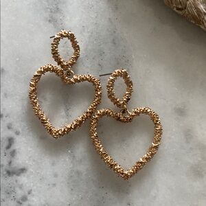 Revolve Gold Heart-Shaped Earrings
